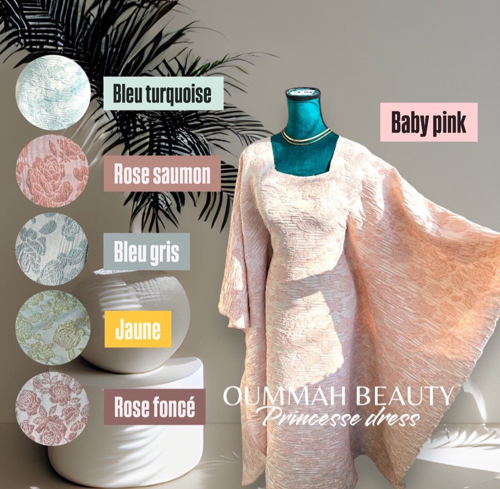 Robe princesse roses baby pink